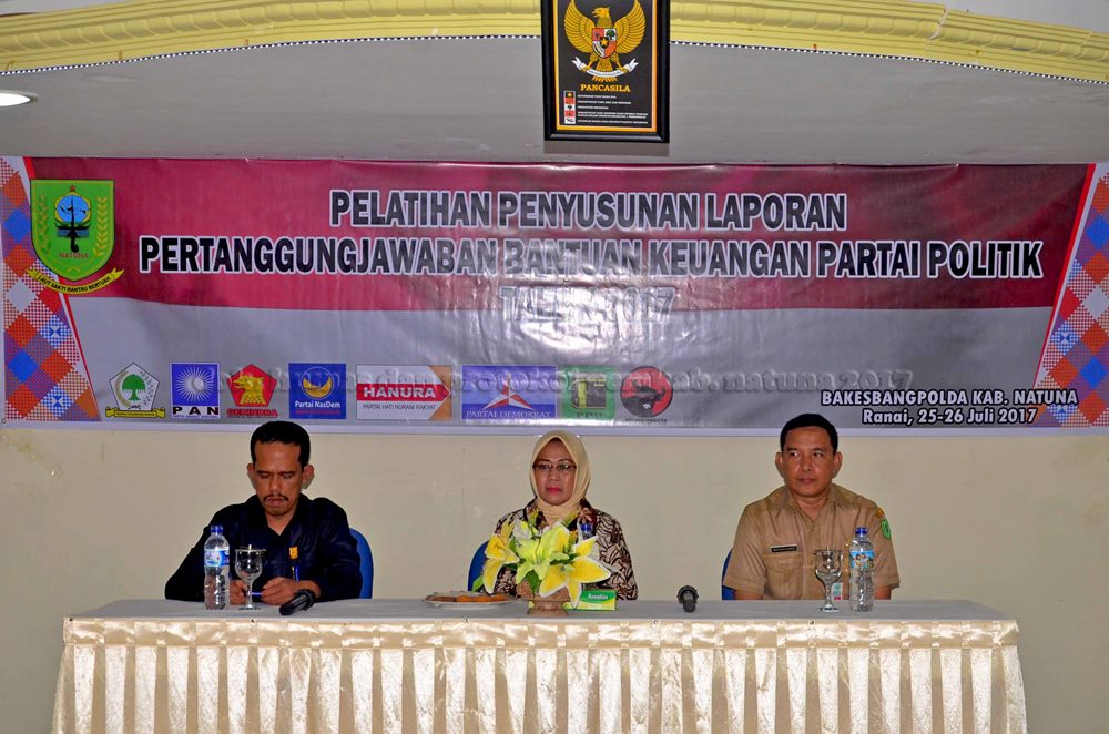 You are currently viewing Pelatihan Penyusunan Laporan Pertanggungjawaban Bantuan Keuangan  Partai Kabupaten Natuna Tahun 2017