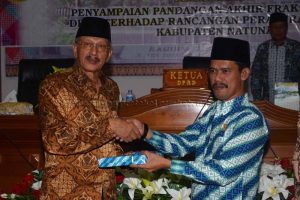 Read more about the article Rapat Paripurna DPRD Kabupten Natuna Dengan Agenda Penyampaian Pandangan Akhir Fraksi – Fraksi DPRD terhadap Rancangan Peraturan Daerah Kabupten Natuna