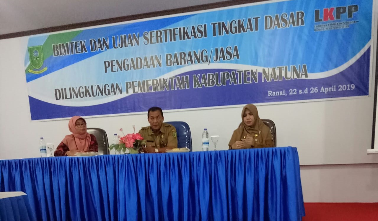You are currently viewing Pemkab Natuna Gelar Bimtek dan Ujian Sertifikasi Tingkat Dasar Bagi Pejabat Pengadaan Barang/Jasa Pemerintah
