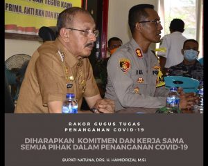 Read more about the article Bupati Natuna Hadiri Rakor Satgas Penanganan COvid-19