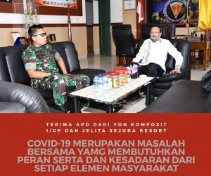 Read more about the article Bupati Natuna Terima APD dari Yonkomposit I/GP dan Jelita Sejuba Resort