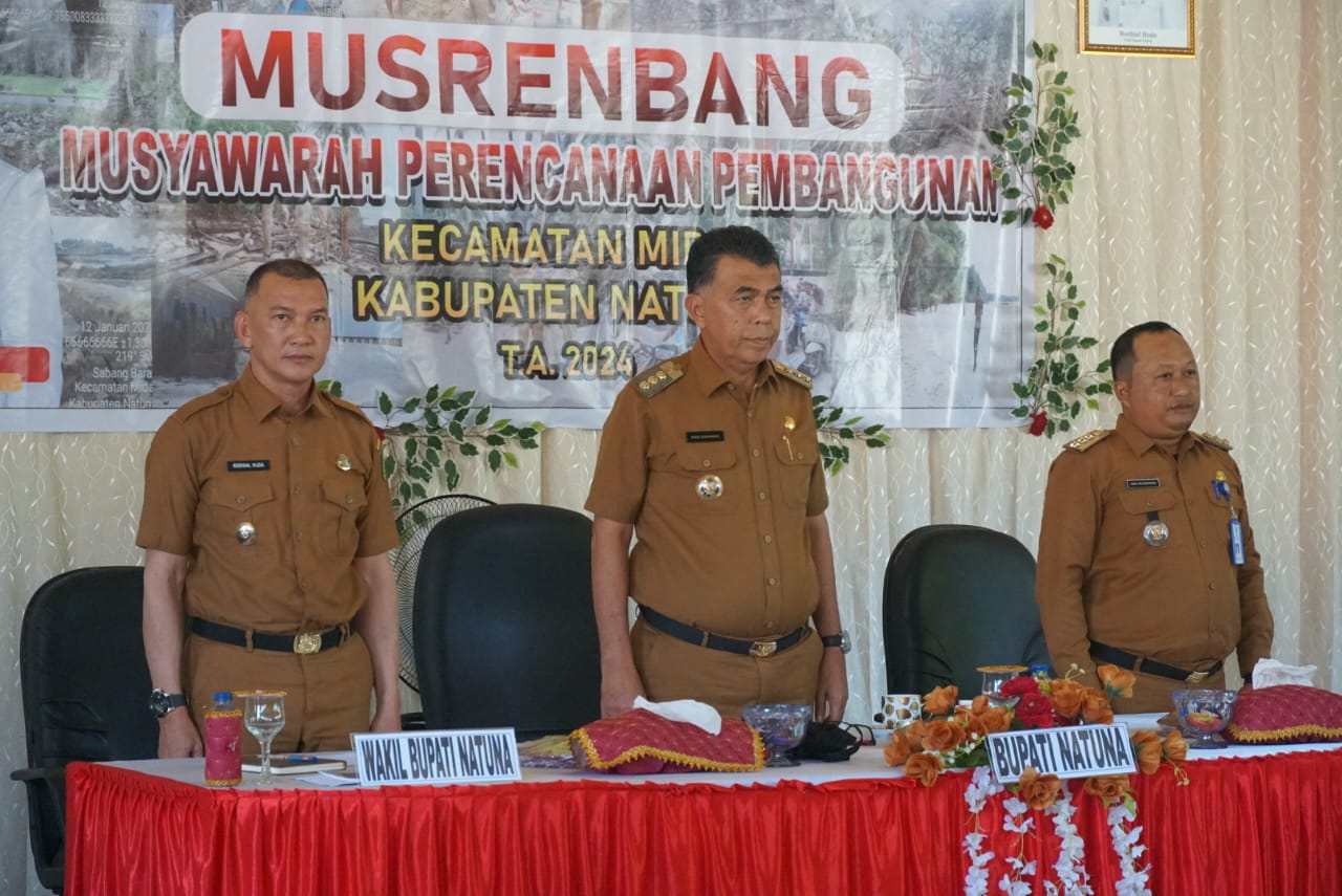 You are currently viewing Buka Musrenbang Kecamatan Midai, Bupati Natuna Ajak Imbangi Pembanguan Insfrastruktur dengan Pembangunan Sumberdaya Manusia