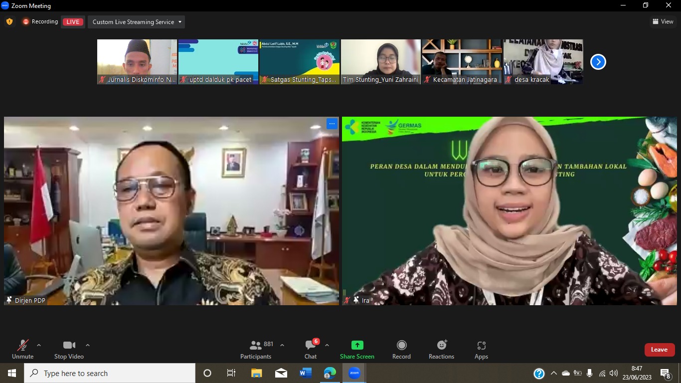 You are currently viewing Kemendes dan Kemenkes Gelar Webinar Peran Desa Dalam Pemberian Makanan Tambahan Lokal dalam Upaya Penurunan Stunting