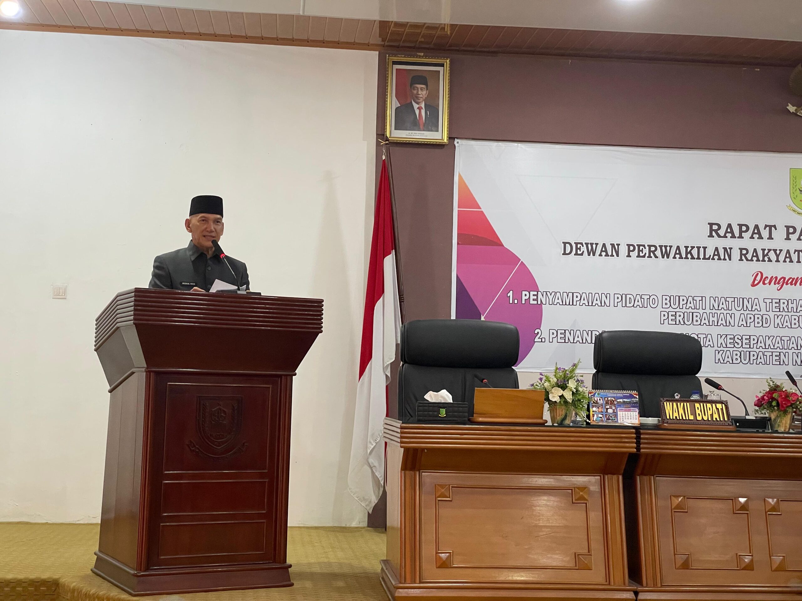 Wakil Bupati Natuna Sampaikan Pidato Rancangan Peraturan Daerah Perubahan APBD Natuna T.A 2024