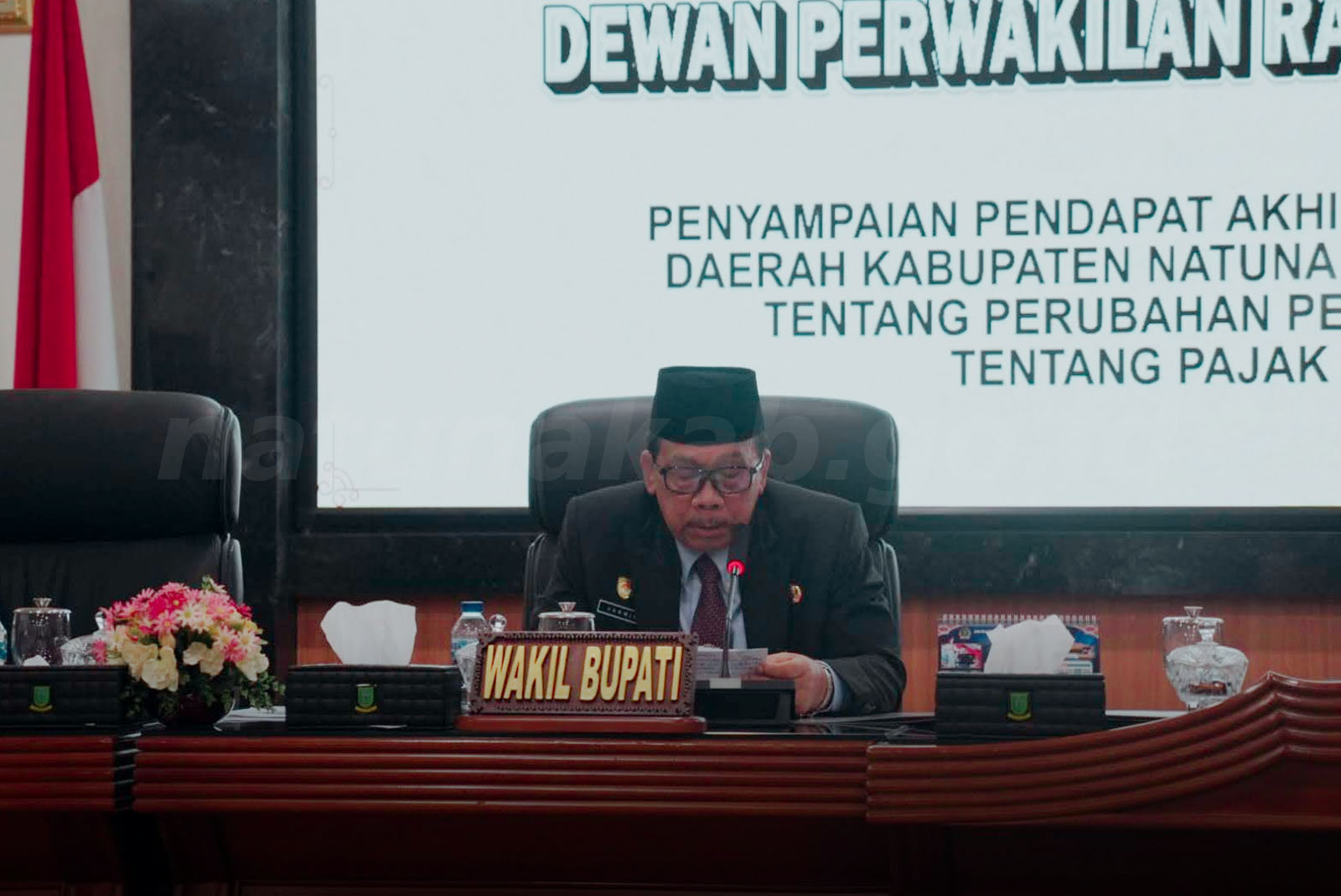 Wakil Bupati Natuna Hadiri Rapat Paripurna Penyampaian Pendapat Akhir Fraksi terhadap Ranperda Pajak dan Retribusi Daerah