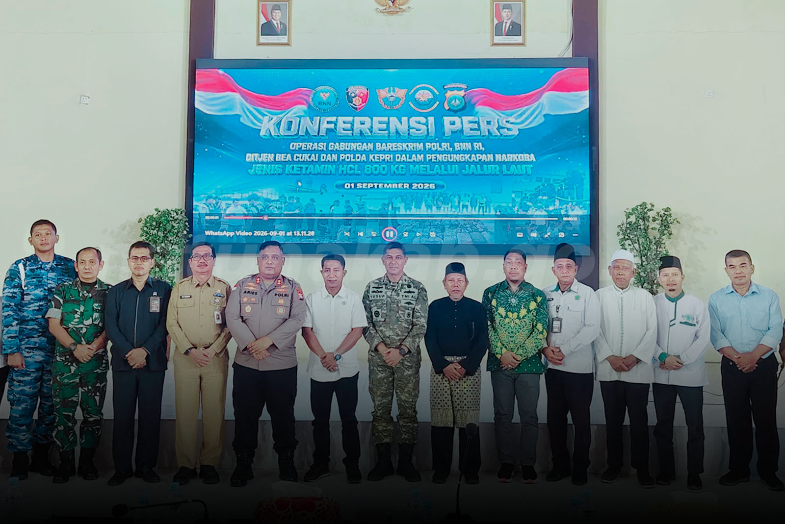 Sekda Natuna Hadiri Konferensi Pers Pengungkapan Narkoba Jaringan Internasional